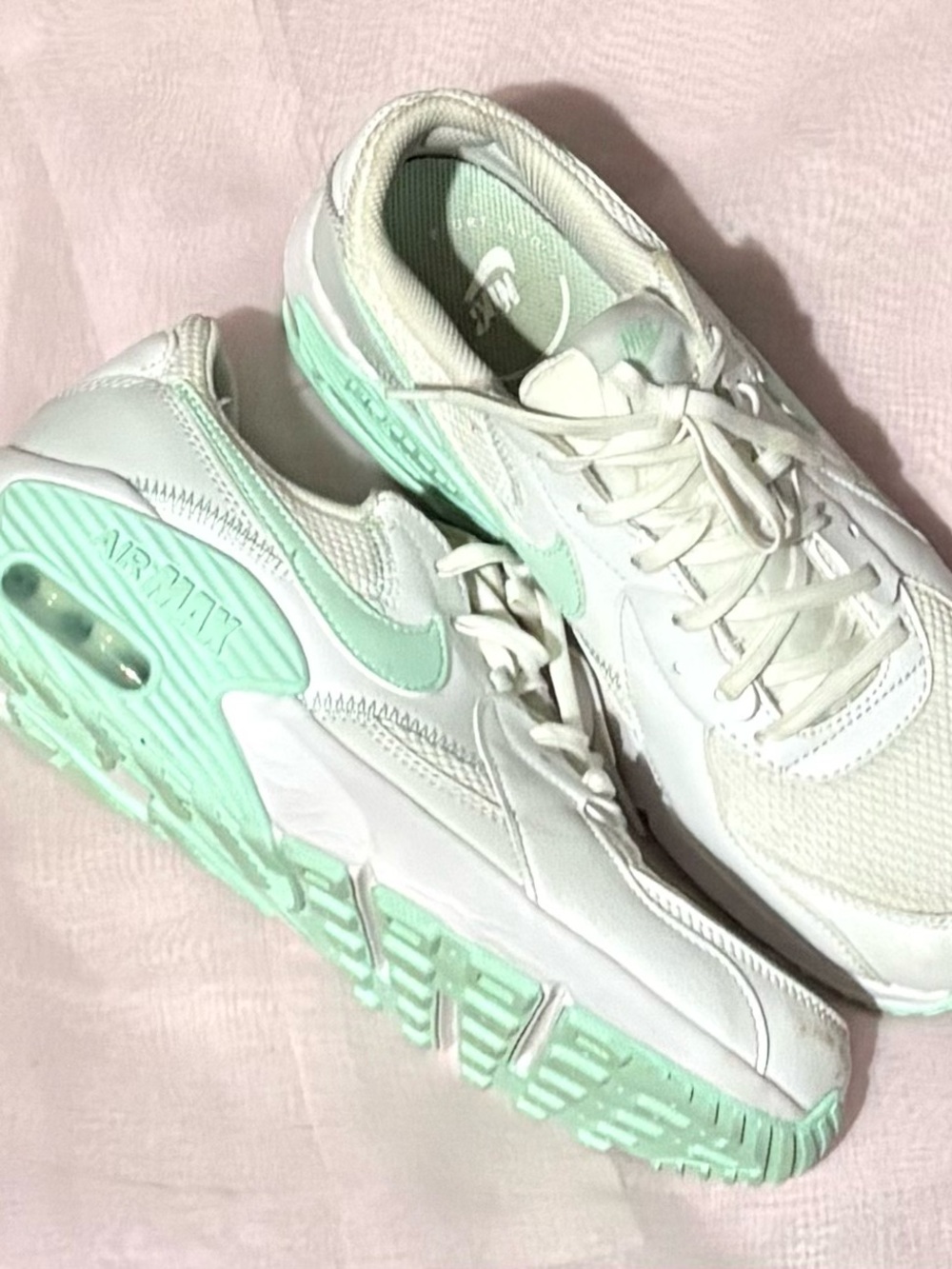 Nike Women’s Sneakers in White with Mint Green Accents